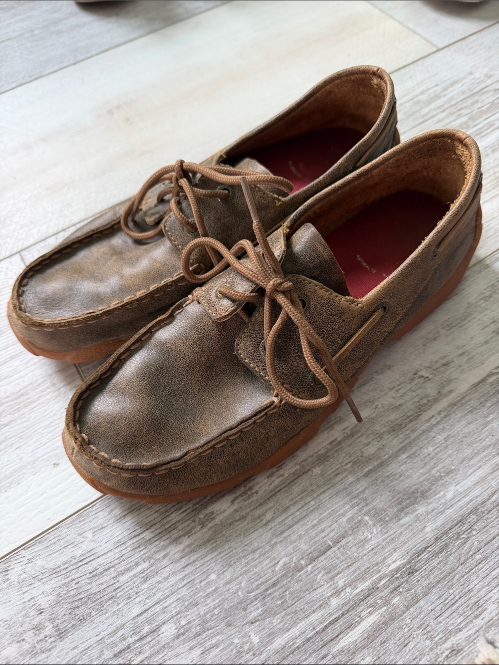 Twisted X Kids Brown Leather Moccasin Sneakers